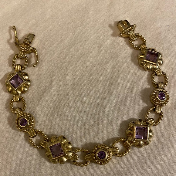 FAS Sterling (gold over) Amethyst Bracelet - Picture 12 of 14